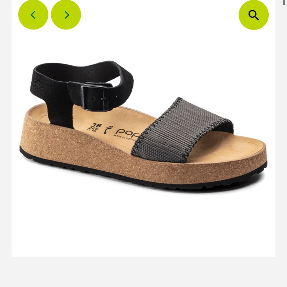 Papillio Gray and Black Platform Slide Sandals